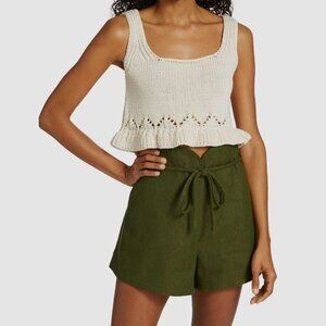 Ba&Sh Sena Knit Tank Pullover Sweater Top SZ S Ivory Cropped Boho